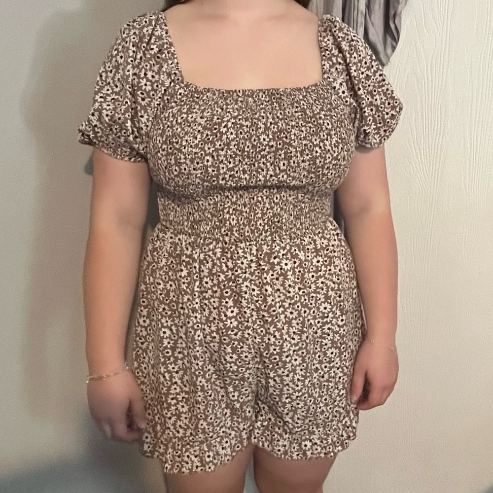 Cream Floral Romper